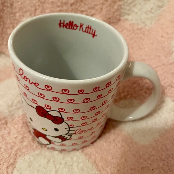 HELLO KITTY Valentine Love Script Sanrio 🩷❤️ Ceramic Coffee Mug NEW 20oz - Picture 5 of 7